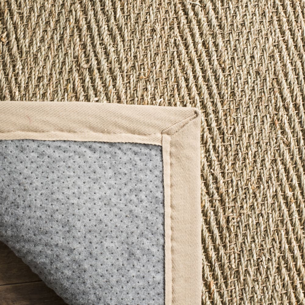 Tapis en herbiers marins beige, 122 x 183 cm — vue 4
