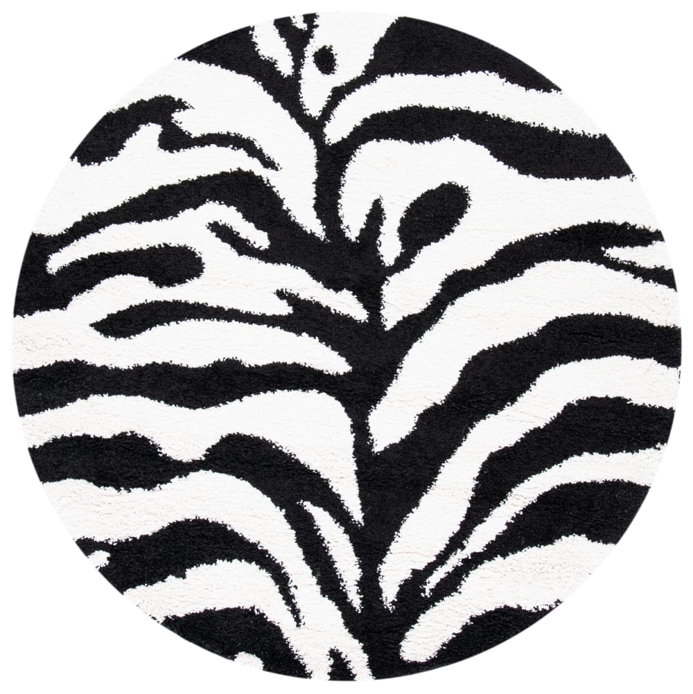 Tapis en polypropylène blanc/noir, 122 cm - Maisons du Monde