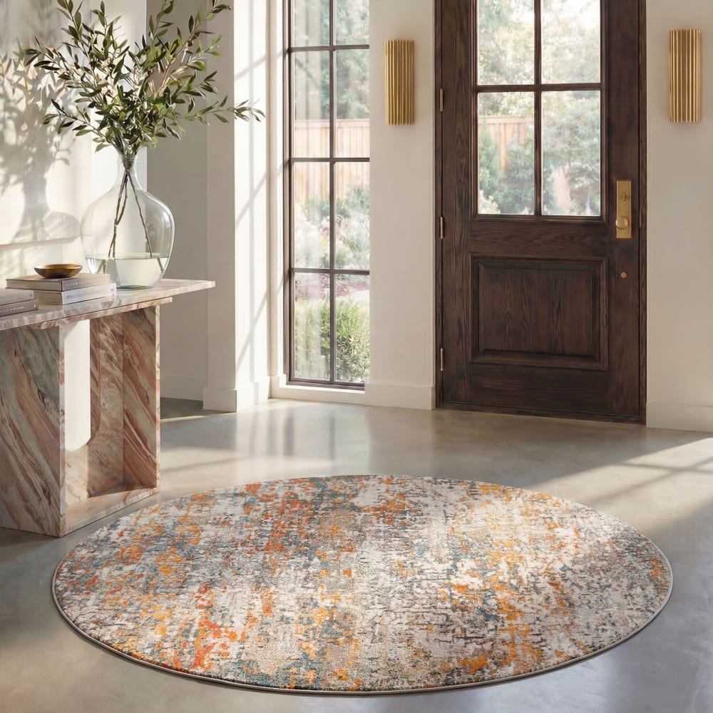 Safavieh Zeitgenössische Polypropylen-Teppich in Grau/Orange, 122 cm style modern orange Pp - Polypropylen