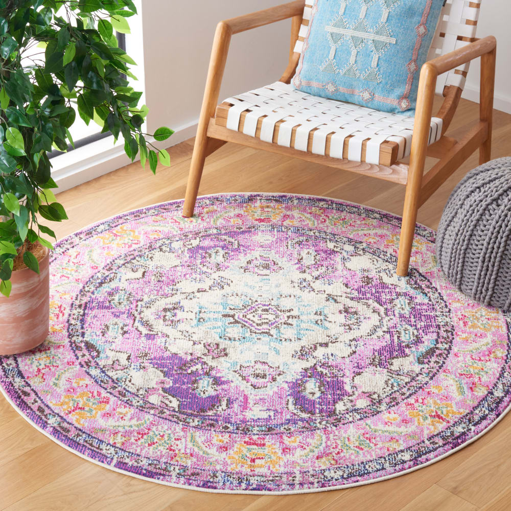 Safavieh Traditionell Polypropylen-Teppich in Lila/Blau, 122 cm style vintage Violett Pp - Polypropylen