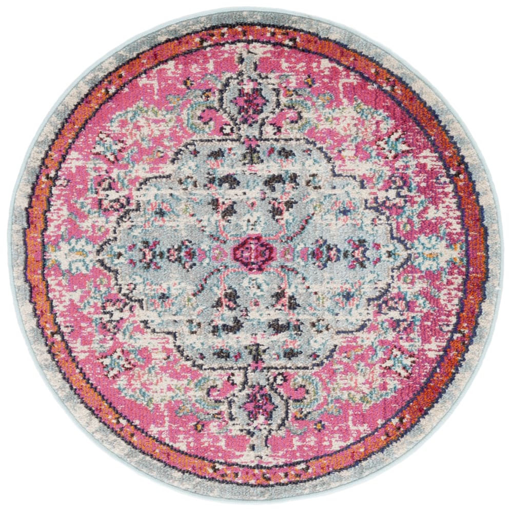 Safavieh Übergangsphase Polypropylen-Teppich in Rosa/Blau, 122 cm style vintage Rosa Pp - Polypropylen