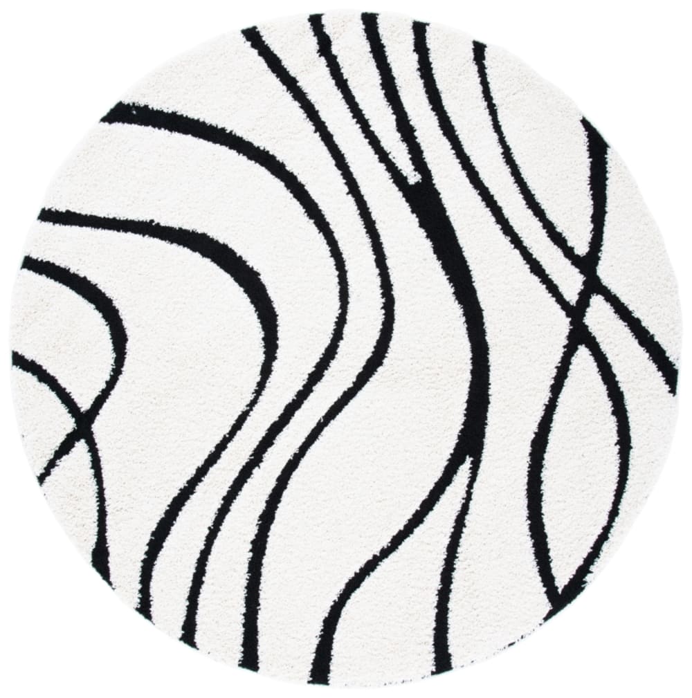 Tapis en polypropylène blanc/noir, 122 cm - Maisons du Monde