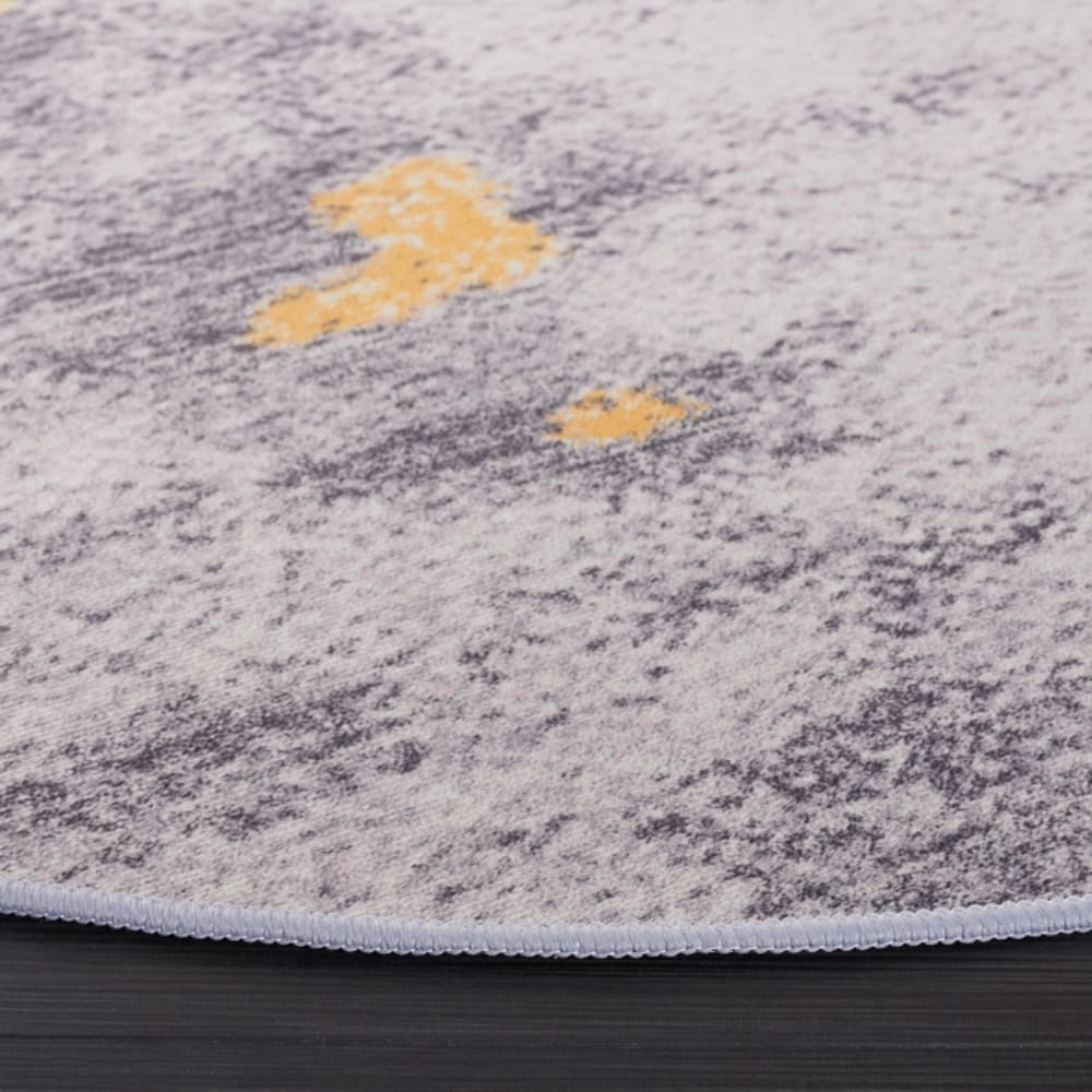 Tapis contemporain en polyester gris/or, 122 cm — vue 4