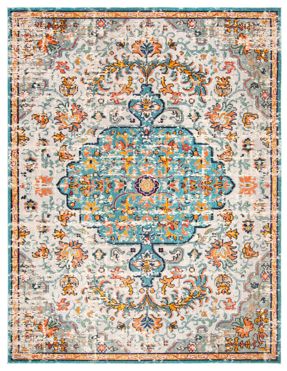 Tapis de transition en polypropylène gris/bleu, 244 x 305 cm