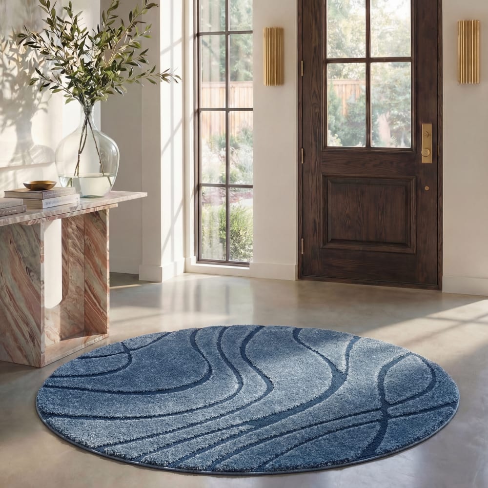 Safavieh Tapis en polypropylène bleu, 122 cm style classique chic - Pp - Polypropylène