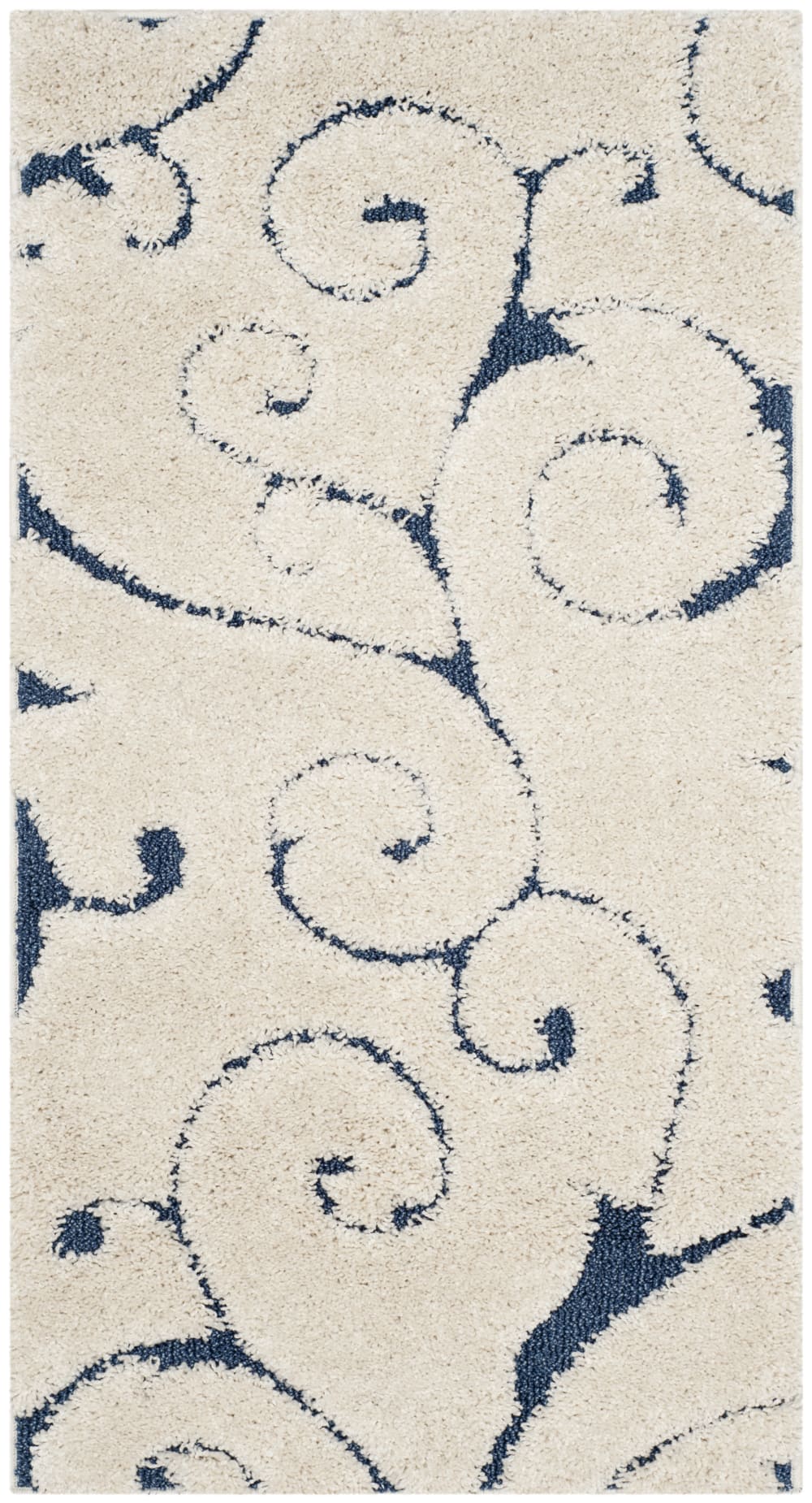 Tapis en polypropylène beige/bleu, 61 x 91 cm