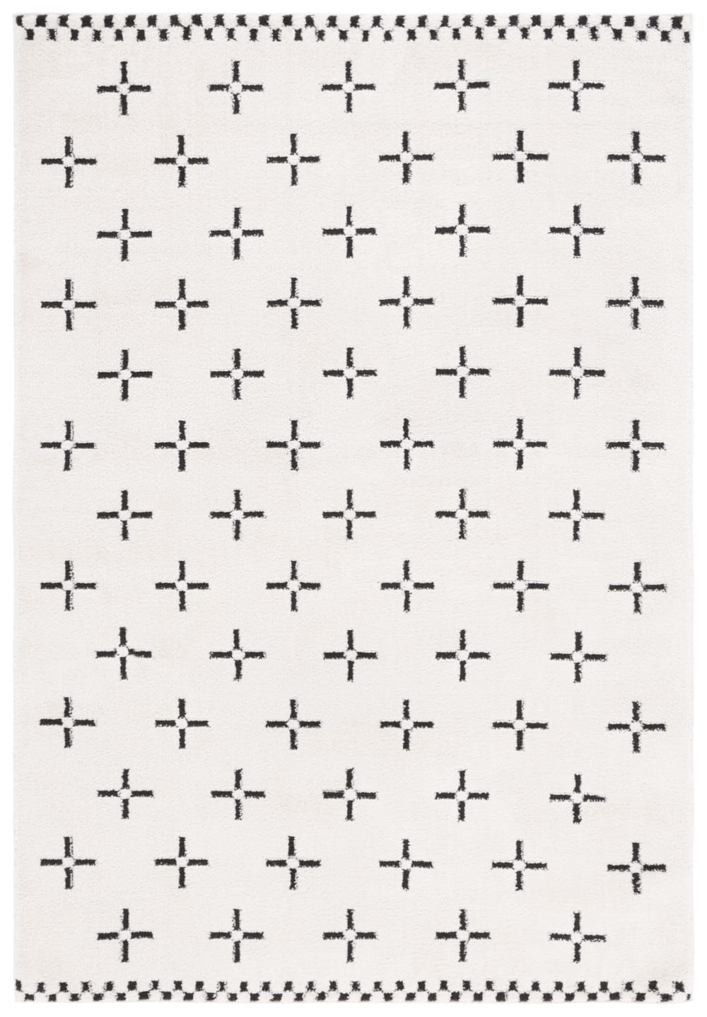 Tapis polyester ivory / black 183 x 274 cm