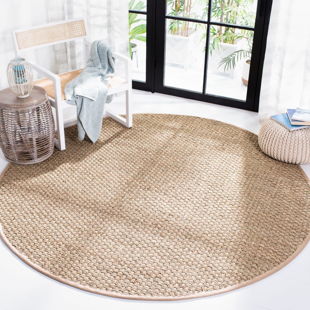 Tapis fibre naturelle en herbiers marins beige, 91 cm — vue 3