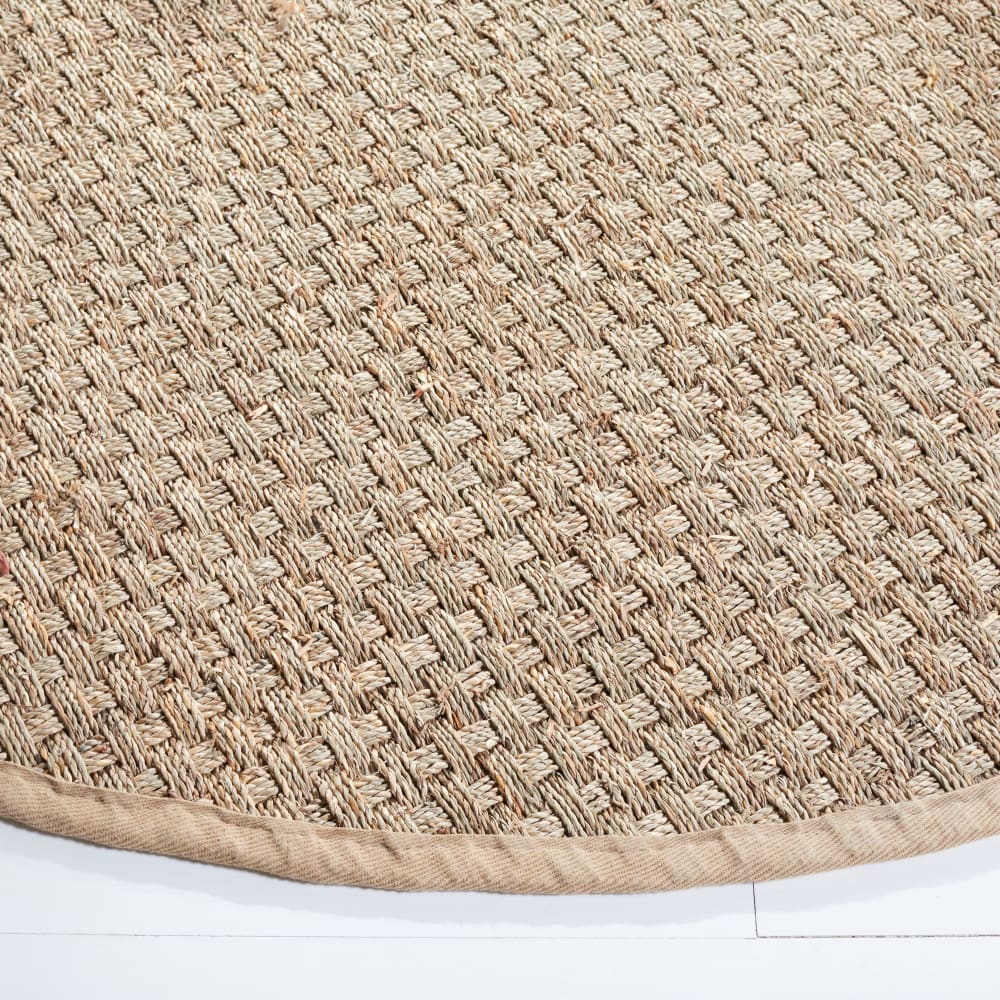 Tapis fibre naturelle en herbiers marins beige, 91 cm — vue 4