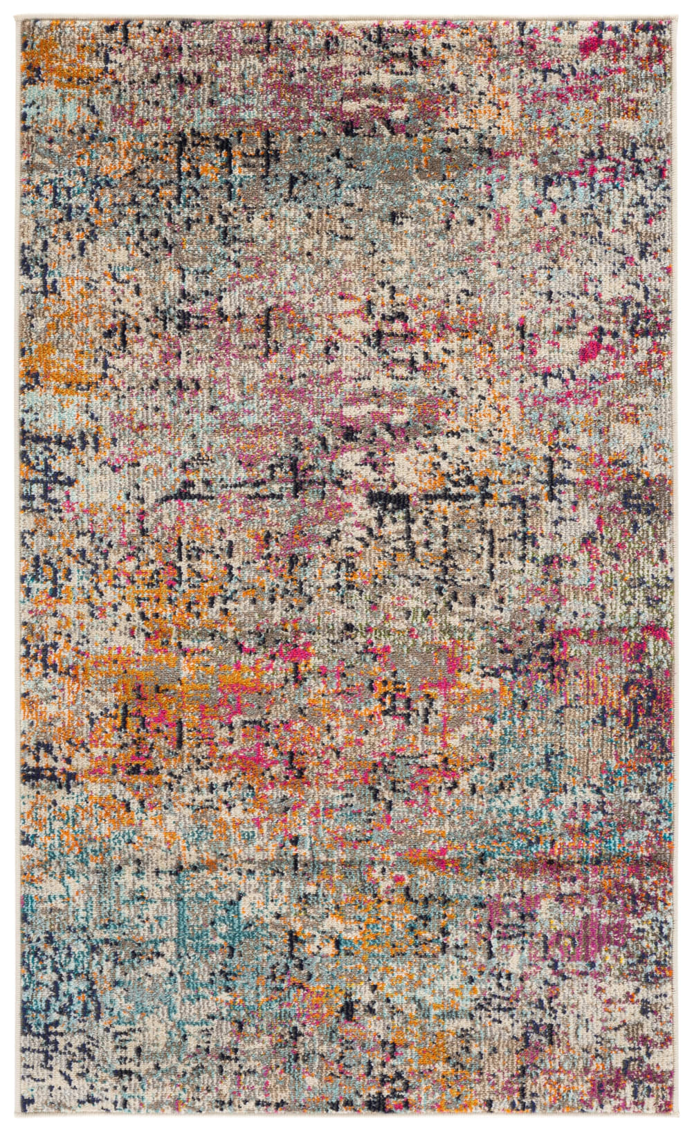 Safavieh Tapis contemporain en polypropylène gris/rose, 91 x 152 cm style contemporain - Pp - Polypropylène