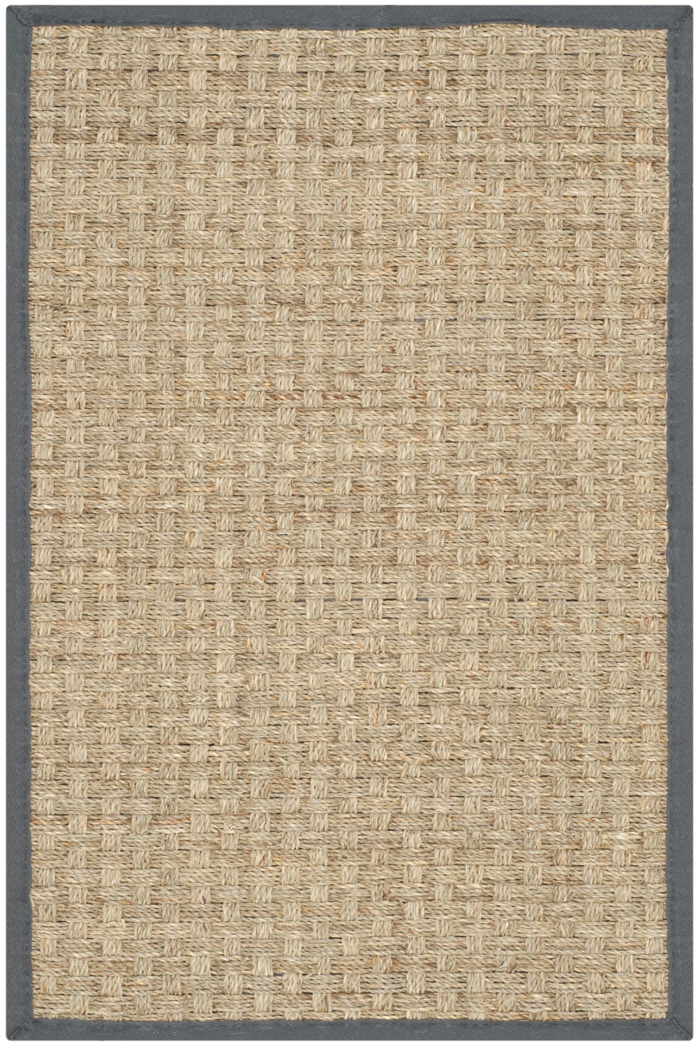 Tapis fibre naturelle en herbiers marins beige/gris, 61 x 91 cm