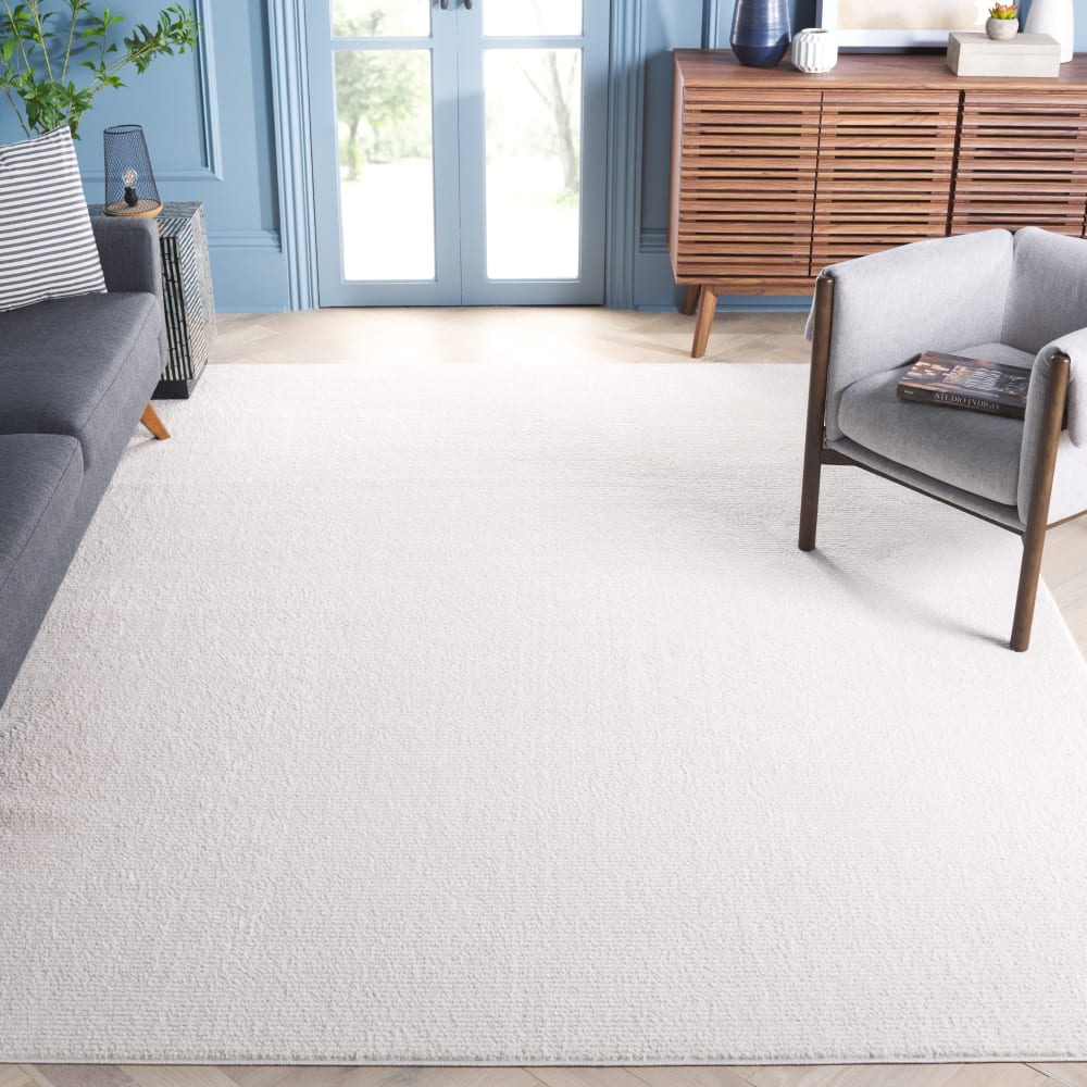 Tapis solide et tonale en polyester blanc, 235 x 305 cm — vue 3
