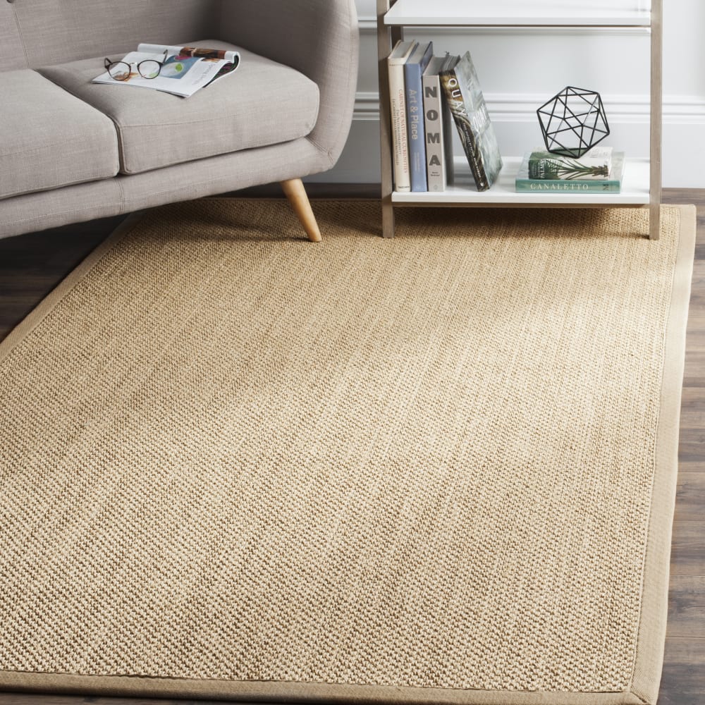 Tapis fibre naturelle en sisal jaune/beige, 122 x 183 cm — vue 3