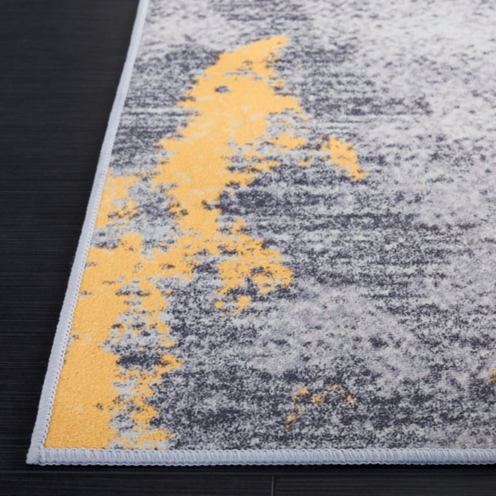 Tapis contemporain en polyester gris/or, 183 x 183 cm — vue 4