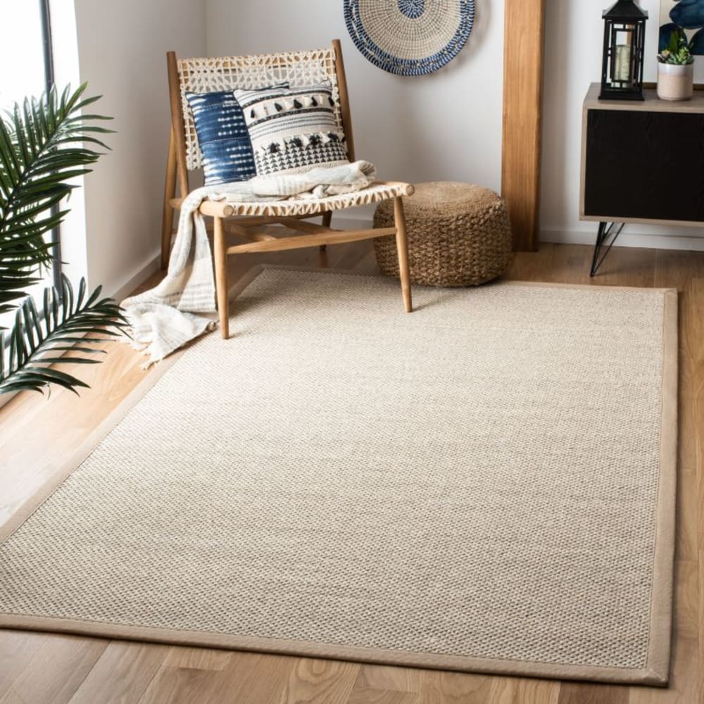 Tapis fibre naturelle en sisal blanc/beige, 183 x 274 cm — vue 3