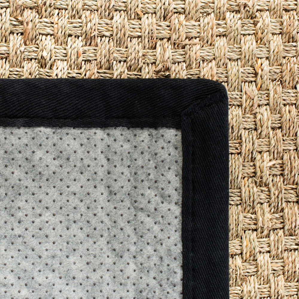 Tapis en herbiers marins beige/noir, 91 x 152 cm — vue 3