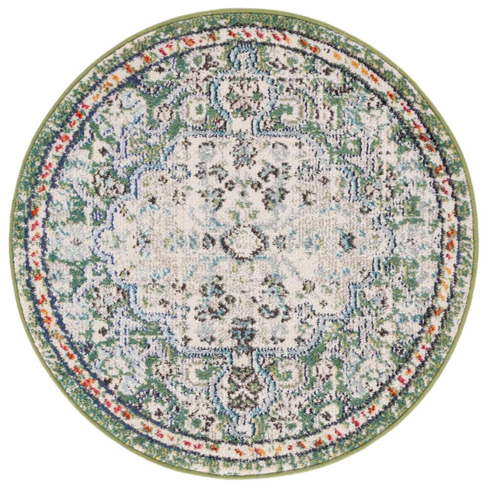 Tapis de transition en polypropylène vert/bleu, 122 cm