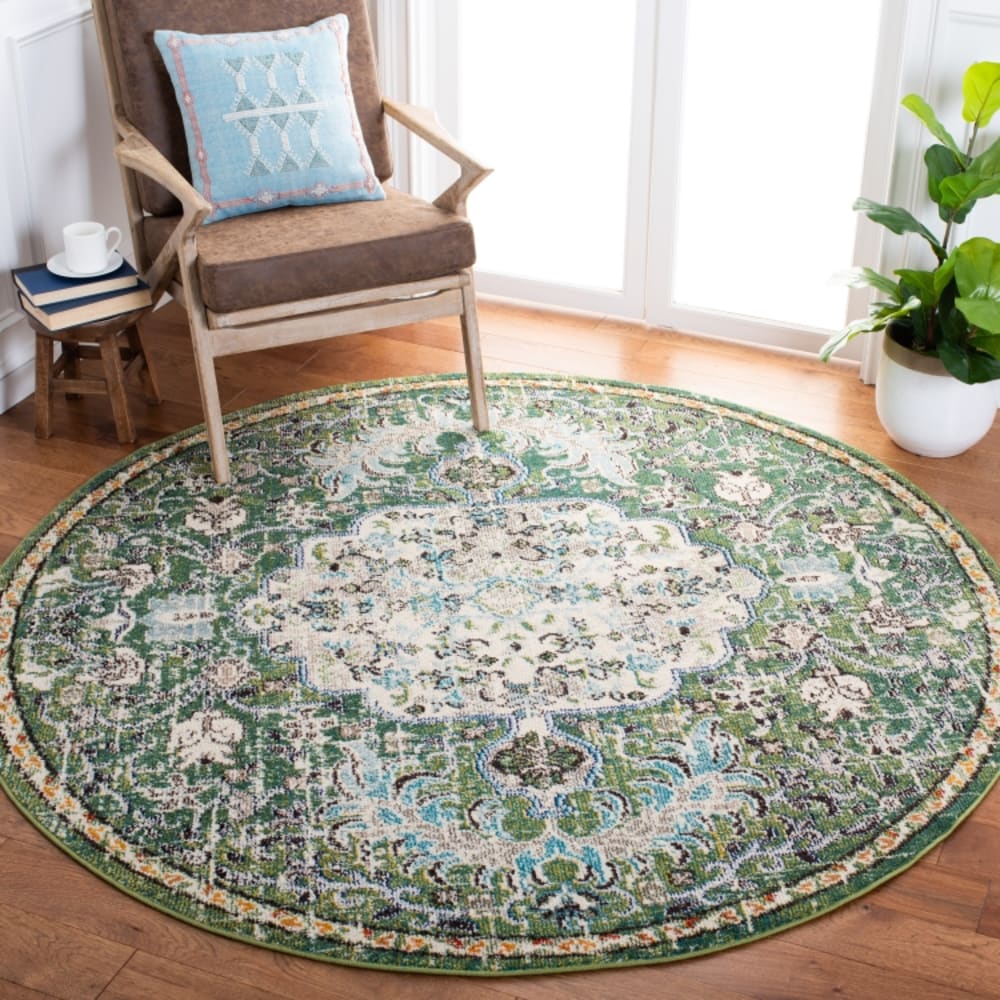 Tapis de transition en polypropylène vert/bleu, 122 cm — vue 3