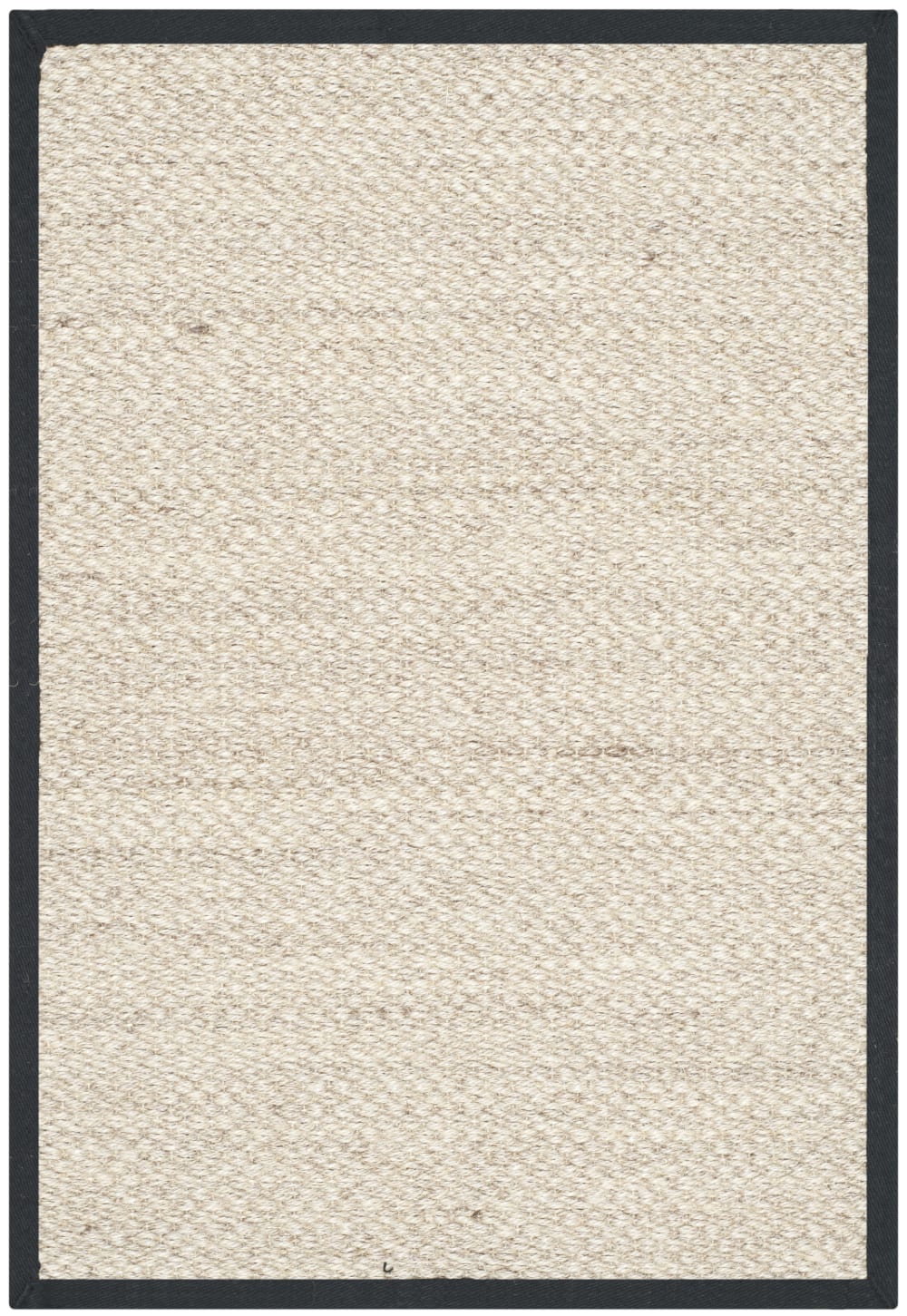 Tapis fibre naturelle en sisal blanc/noir, 76 x 122 cm