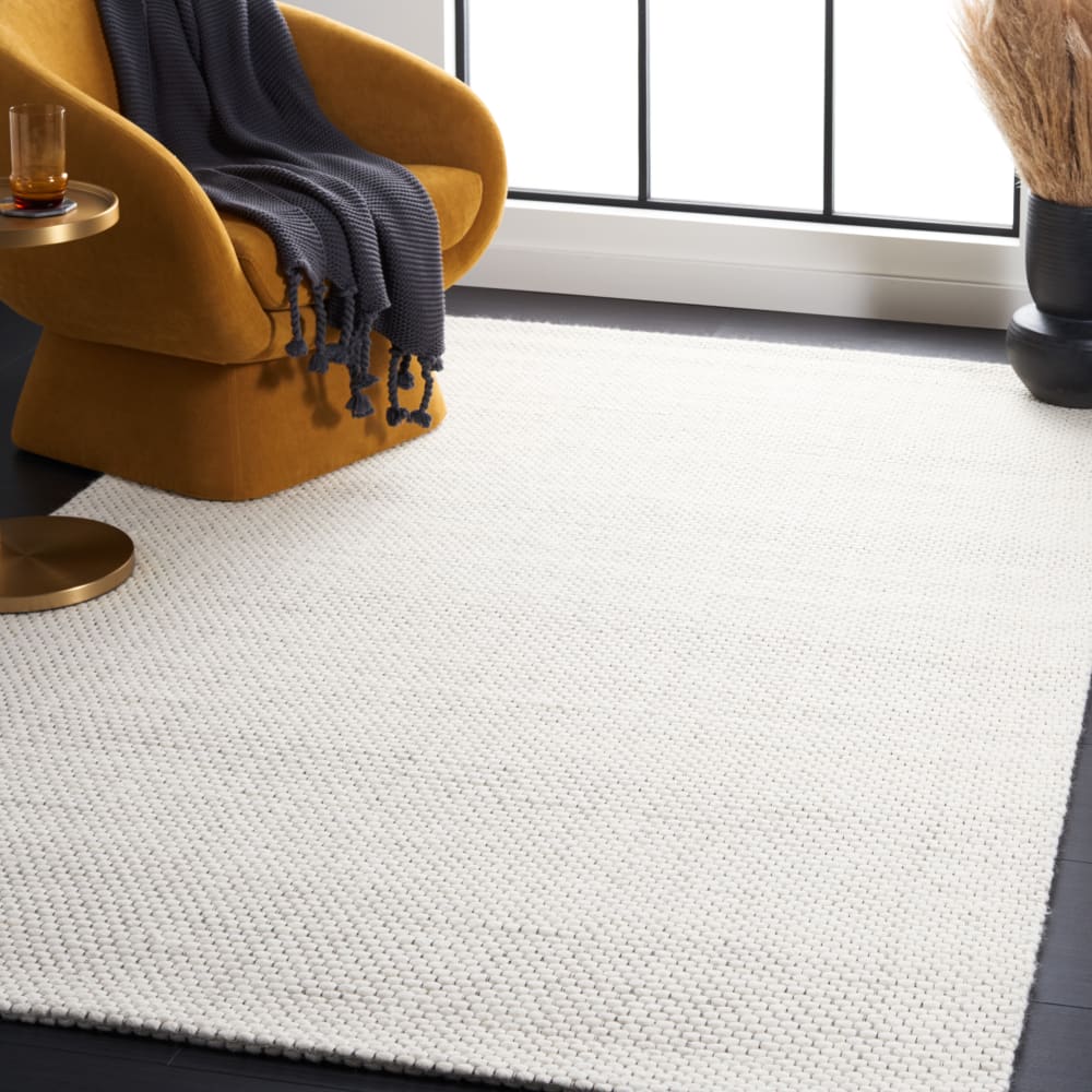 Tapis bohémien en laine blanc, 122 x 183 cm — vue 3