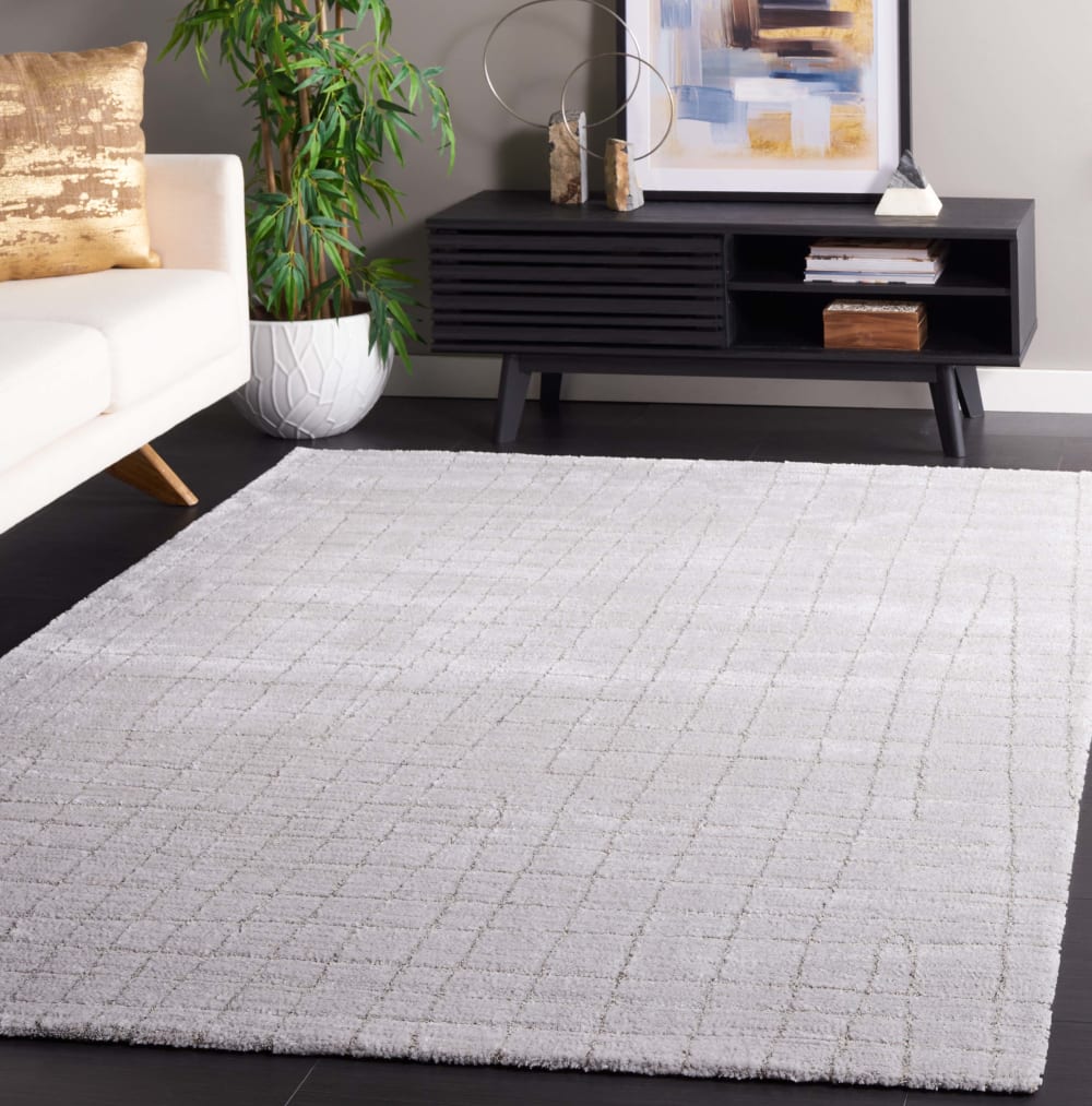 Tapis solide et tonale en polyester gris, 160 x 229 cm — vue 3