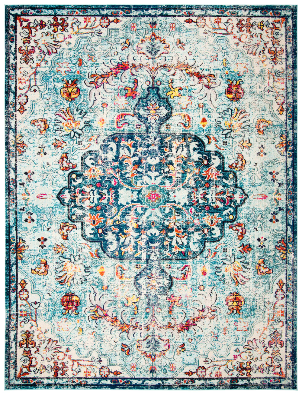 Tapis de transition en polypropylène bleu, 244 x 305 cm