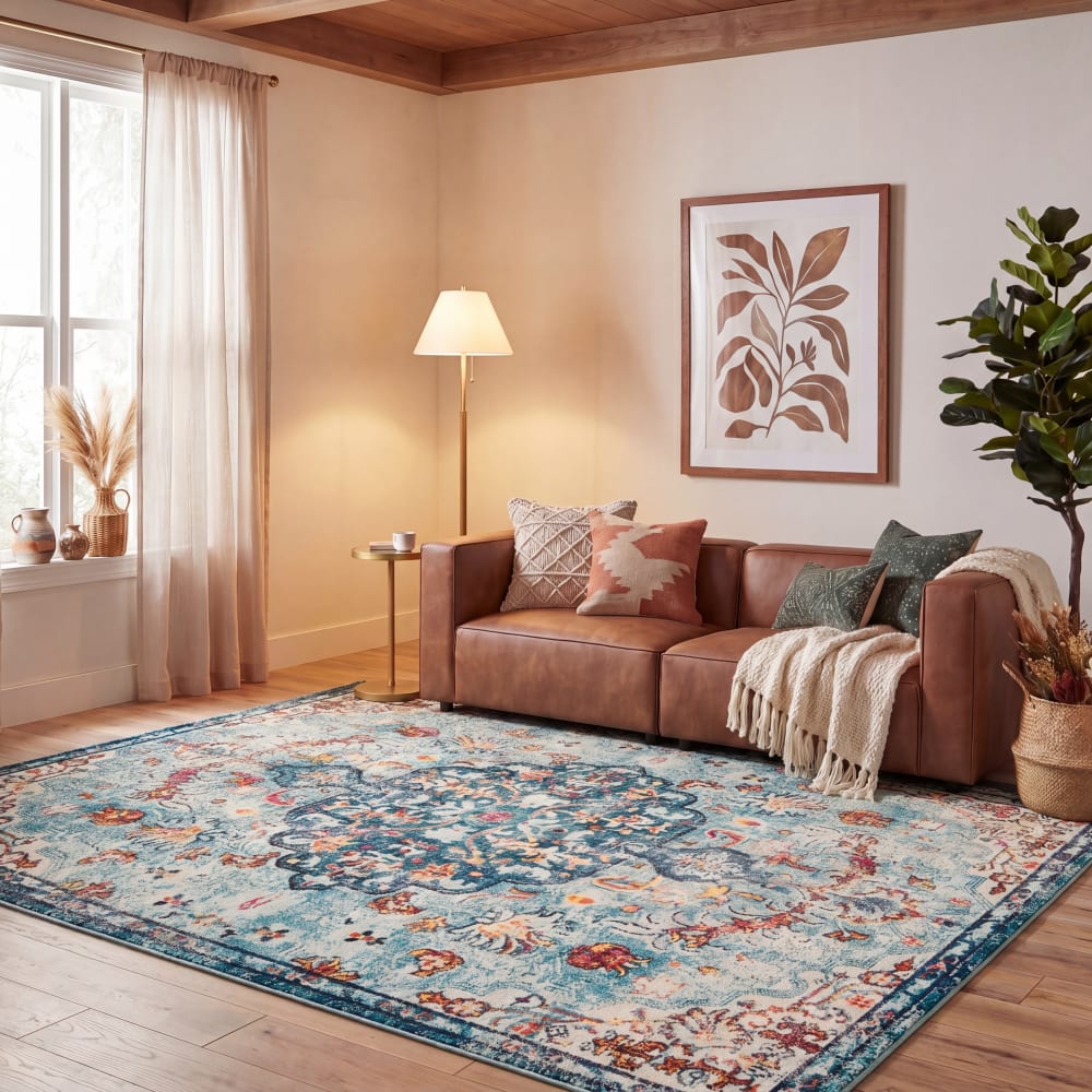 Tapis de transition en polypropylène bleu, 244 x 305 cm — vue 4