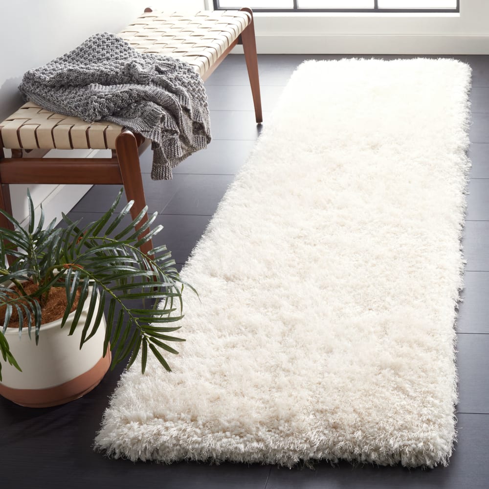 Tapis en polyester blanc, 69 x 183 cm — vue 3