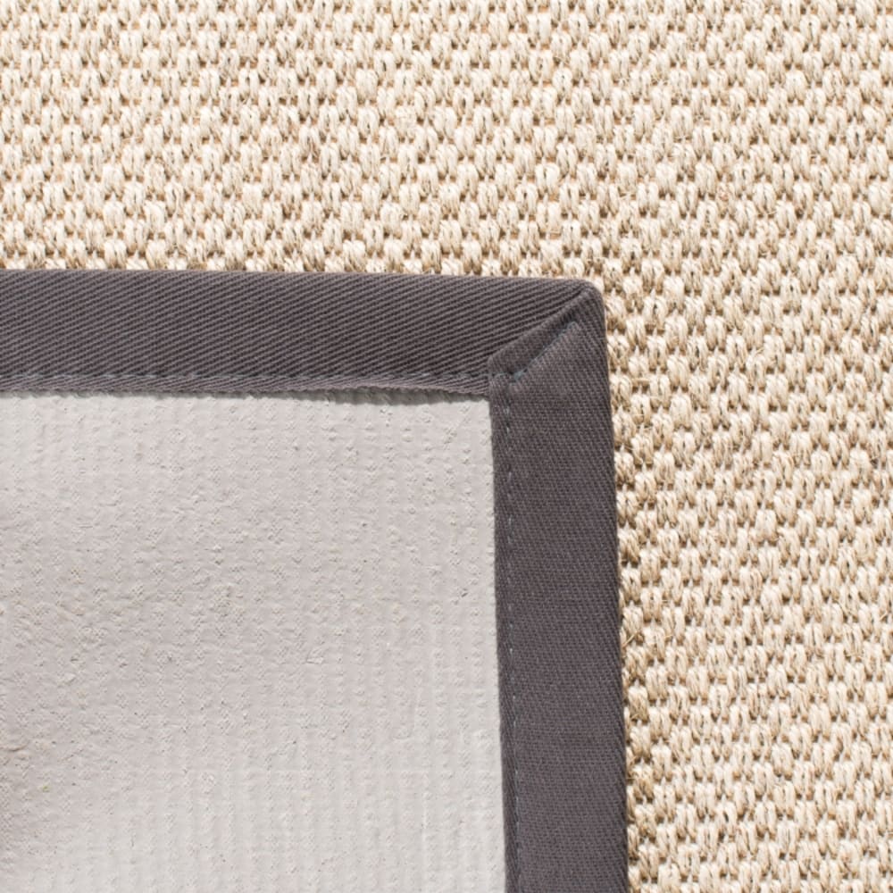 Tapis fibre naturelle en sisal blanc/gris, 122 x 122 cm — vue 3