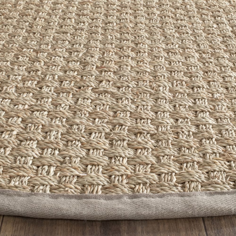 Tapis fibre naturelle en herbiers marins beige/gris, 91 cm — vue 3