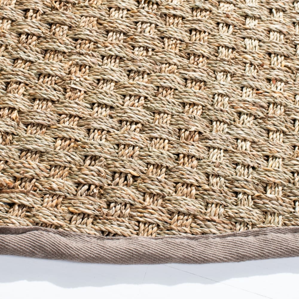Tapis fibre naturelle en herbiers marins beige/gris, 91 cm — vue 4