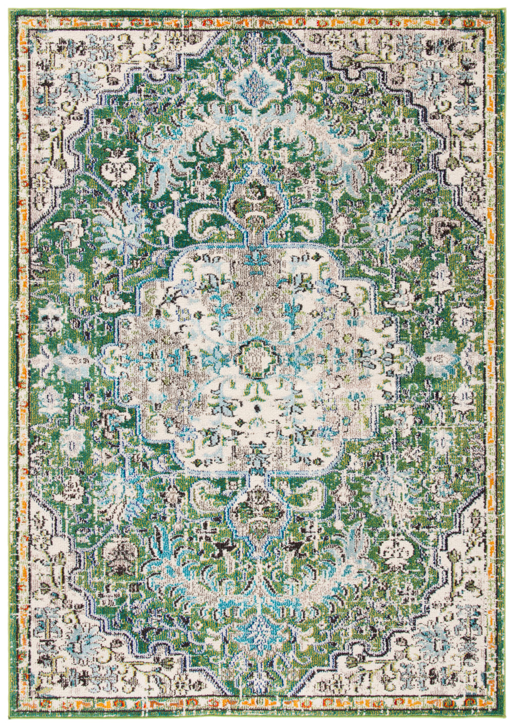 Tapis polypropylène vert/turquoise 122 x 183 cm