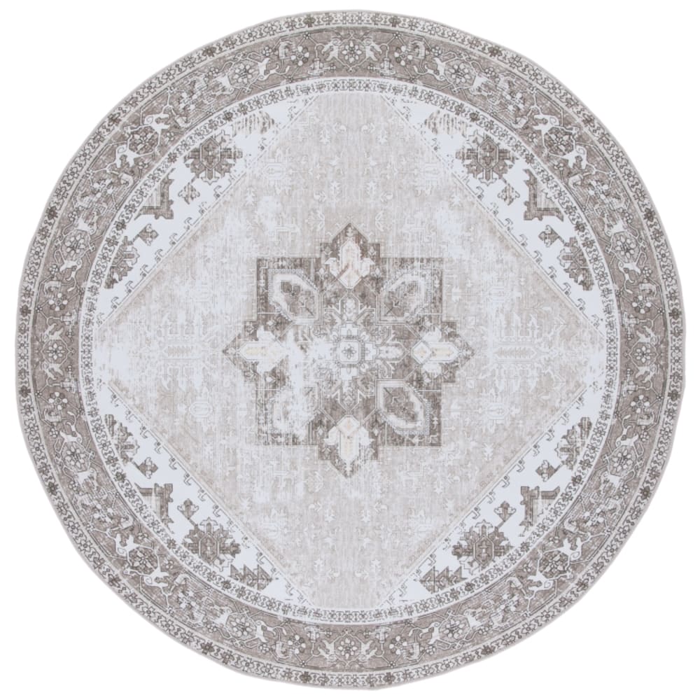 Tapis traditionnel en polyester vert/blanc, 122 cm