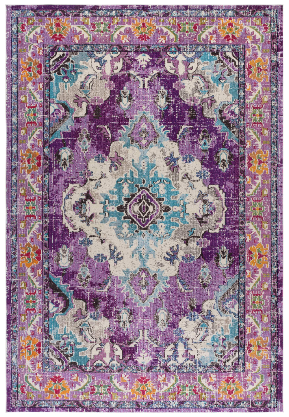 Tapis traditionnel en polypropylène violet/bleu, 235 x 335 cm