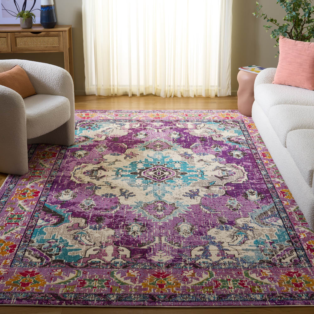 Tapis traditionnel en polypropylène violet/bleu, 235 x 335 cm — vue 3