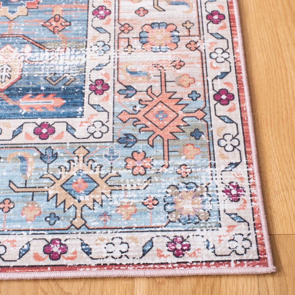 Tapis traditionnel en polyester beige/bleu, 76 x 122 cm — vue 4
