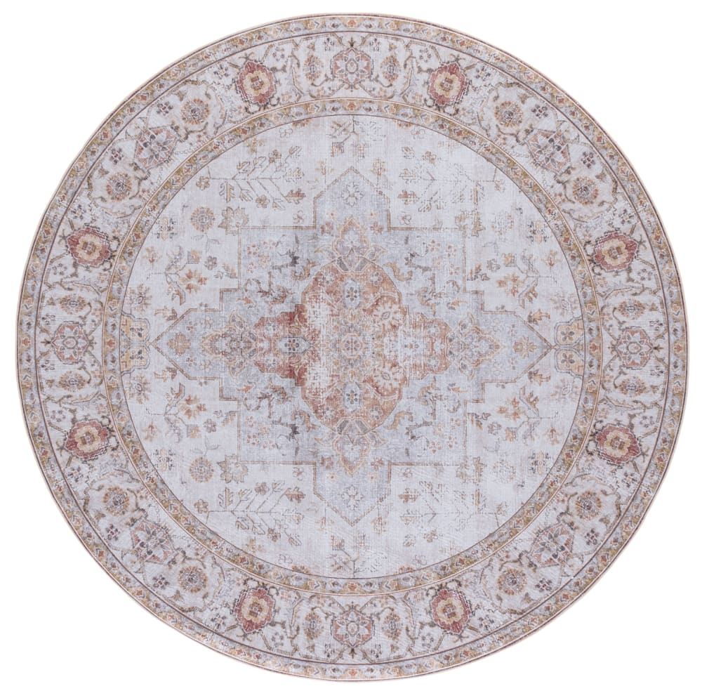 Safavieh Traditionell Polyester-Teppich in Grau/Orange, 198 cm style vintage orange Pes - Polyester