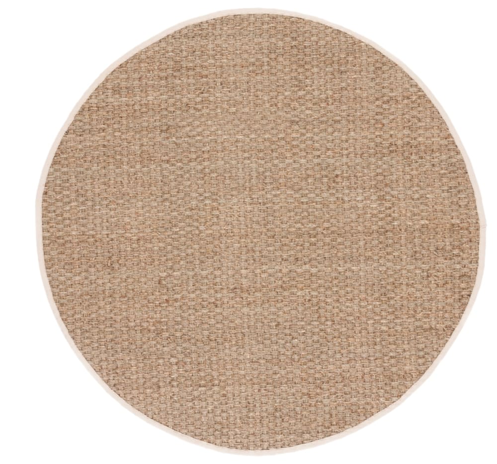 Tapis fibre naturelle en herbiers marins beige/blanc, 91 cm