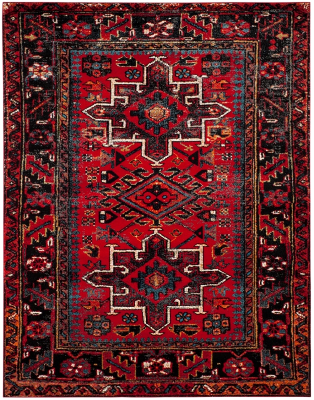 Safavieh Tapis de transition en polypropylène rouge/multicolore, 235 x 305 cm style vintage - Pp - Polypropylène