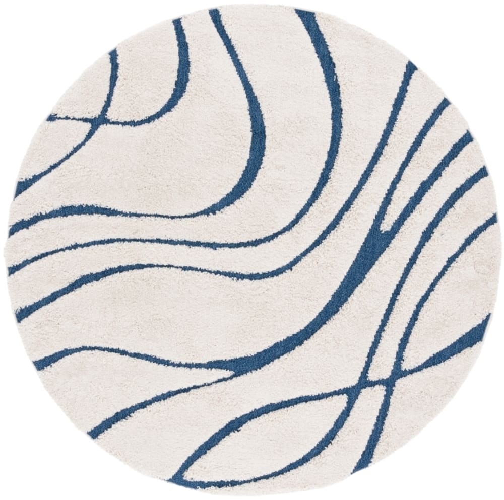 Safavieh Tapis en polypropylène beige/bleu, 122 cm style classique chic - Pp - Polypropylène
