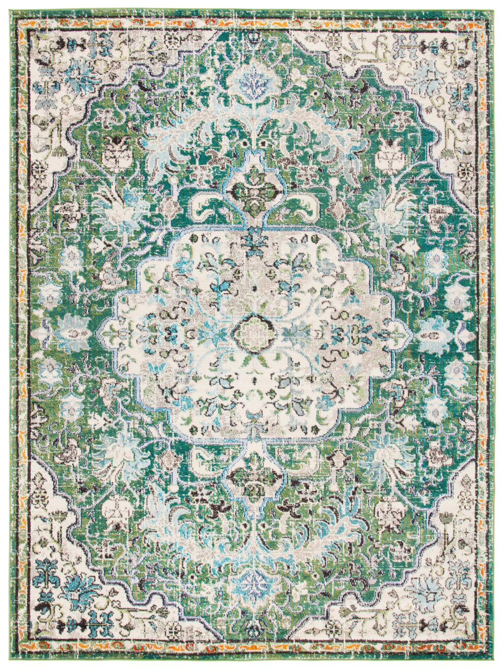 Tapis de transition en polypropylène vert/bleu, 244 x 305 cm