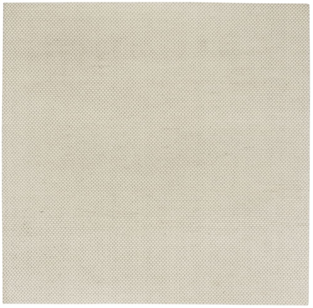 Tapis bohémien en laine blanc, 122 x 122 cm