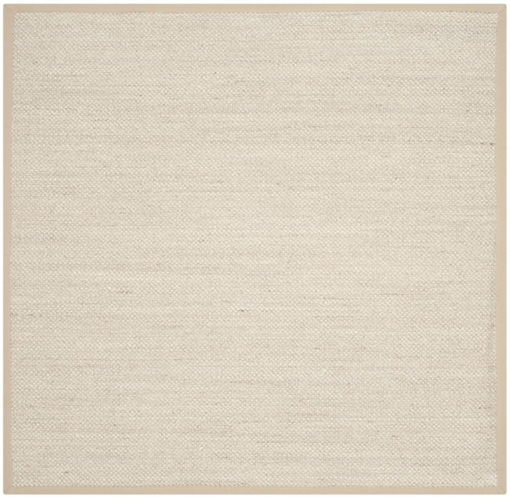 Tapis fibre naturelle en sisal blanc/beige, 122 x 122 cm