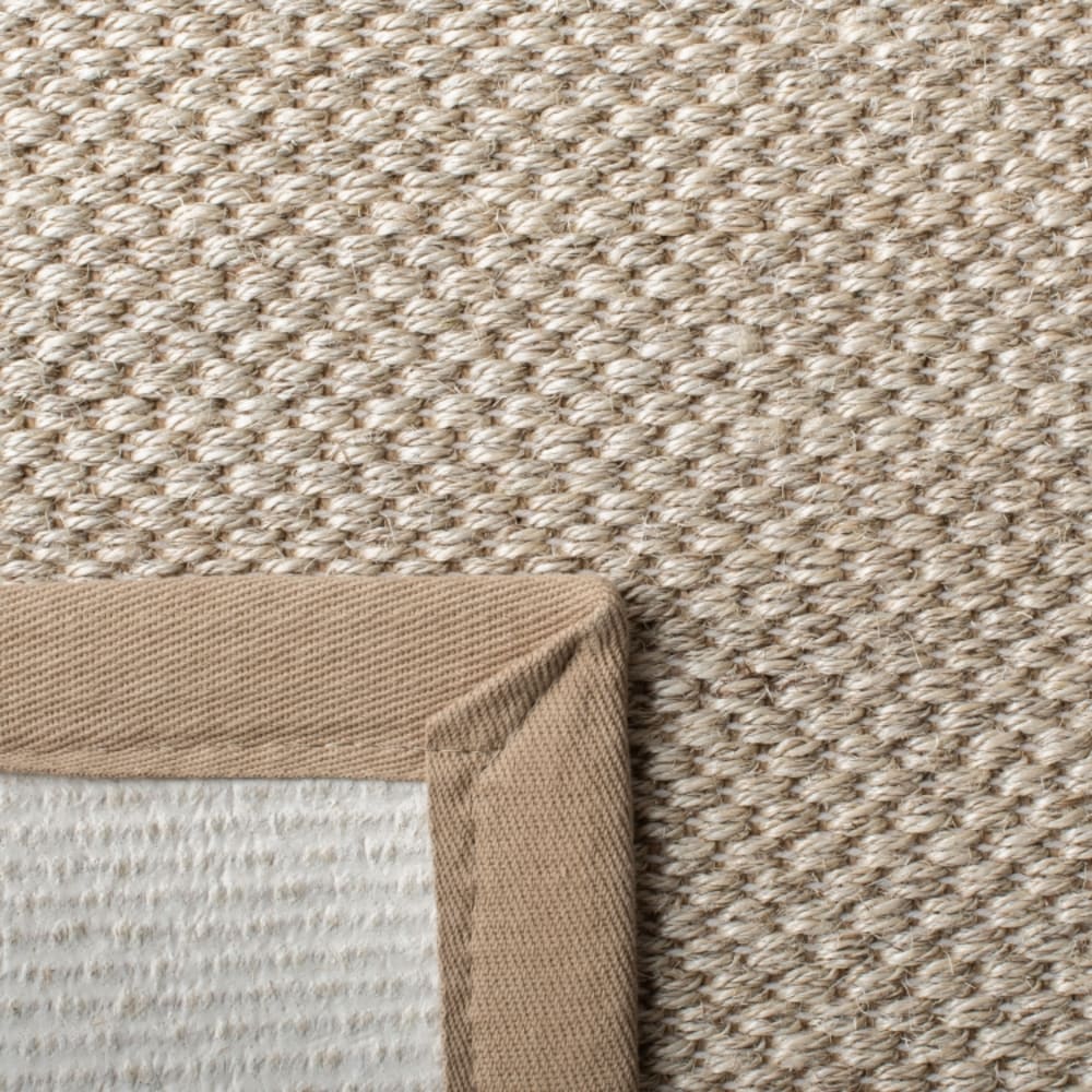 Tapis fibre naturelle en sisal blanc/beige, 122 x 122 cm — vue 3