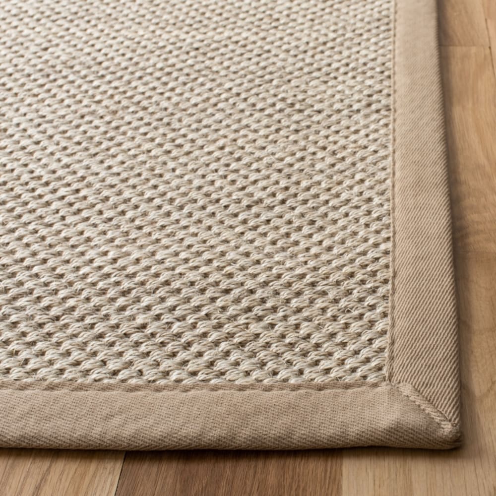 Tapis fibre naturelle en sisal blanc/beige, 122 x 122 cm — vue 4