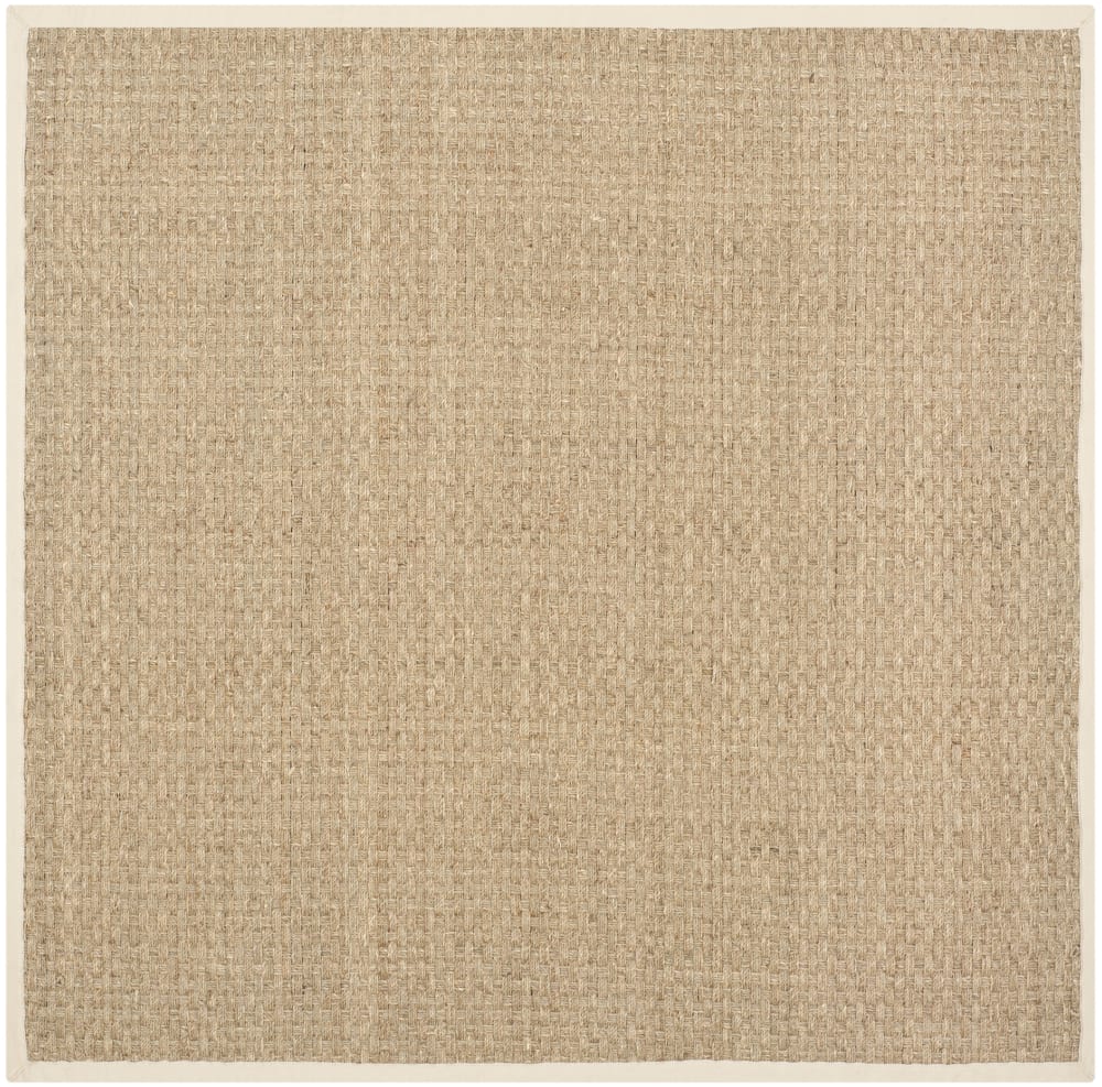 Tapis fibre naturelle en herbiers marins beige, 213 x 213 cm