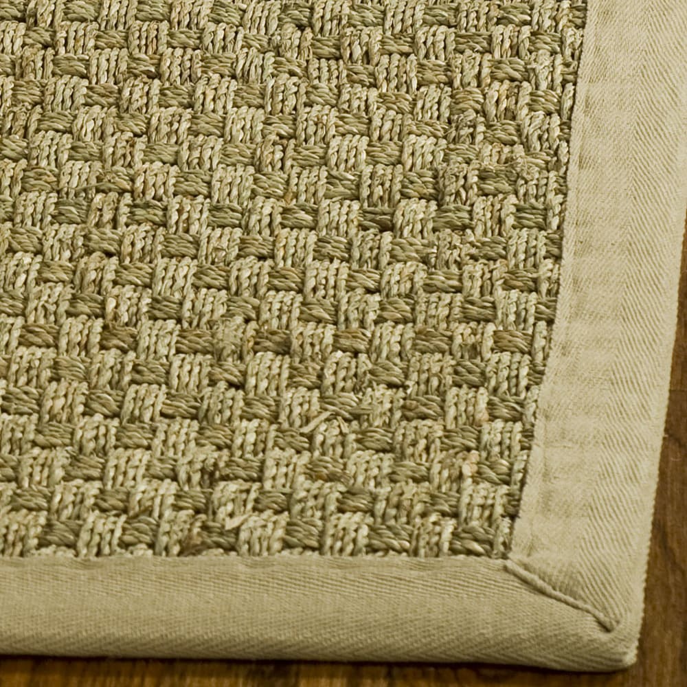 Tapis fibre naturelle en herbiers marins beige, 213 x 213 cm — vue 3