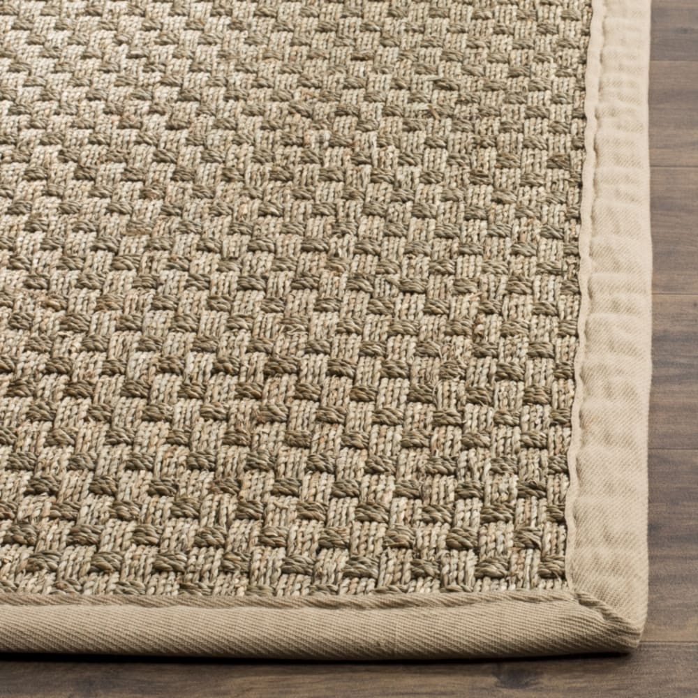 Tapis fibre naturelle en herbiers marins beige, 213 x 213 cm — vue 4