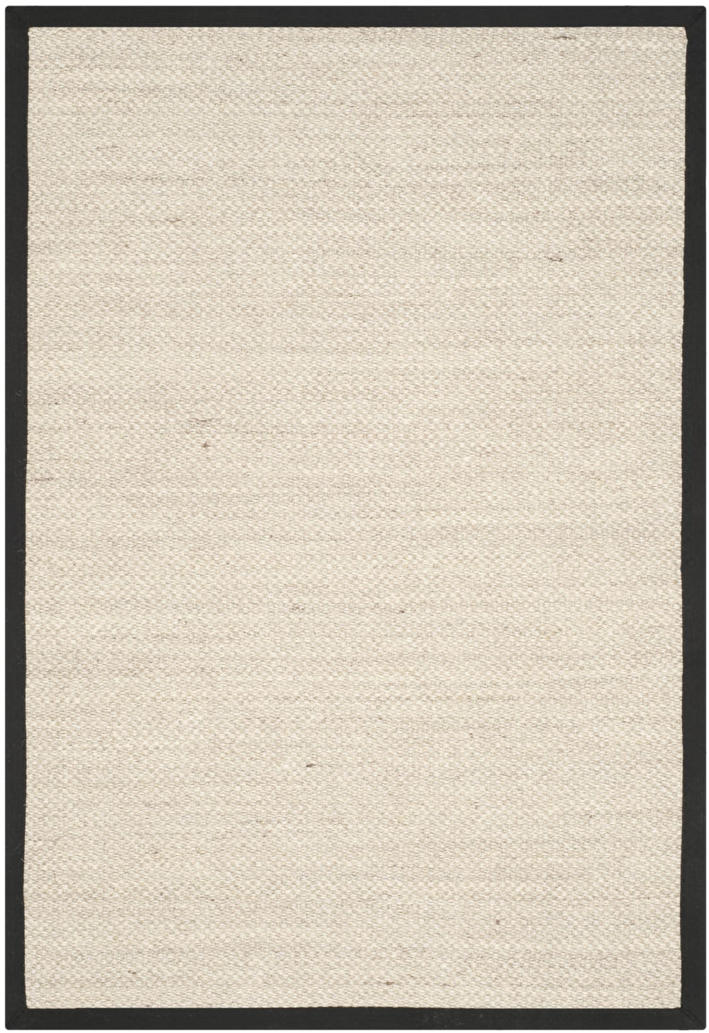 Tapis fibre naturelle en sisal blanc/noir, 122 x 183 cm