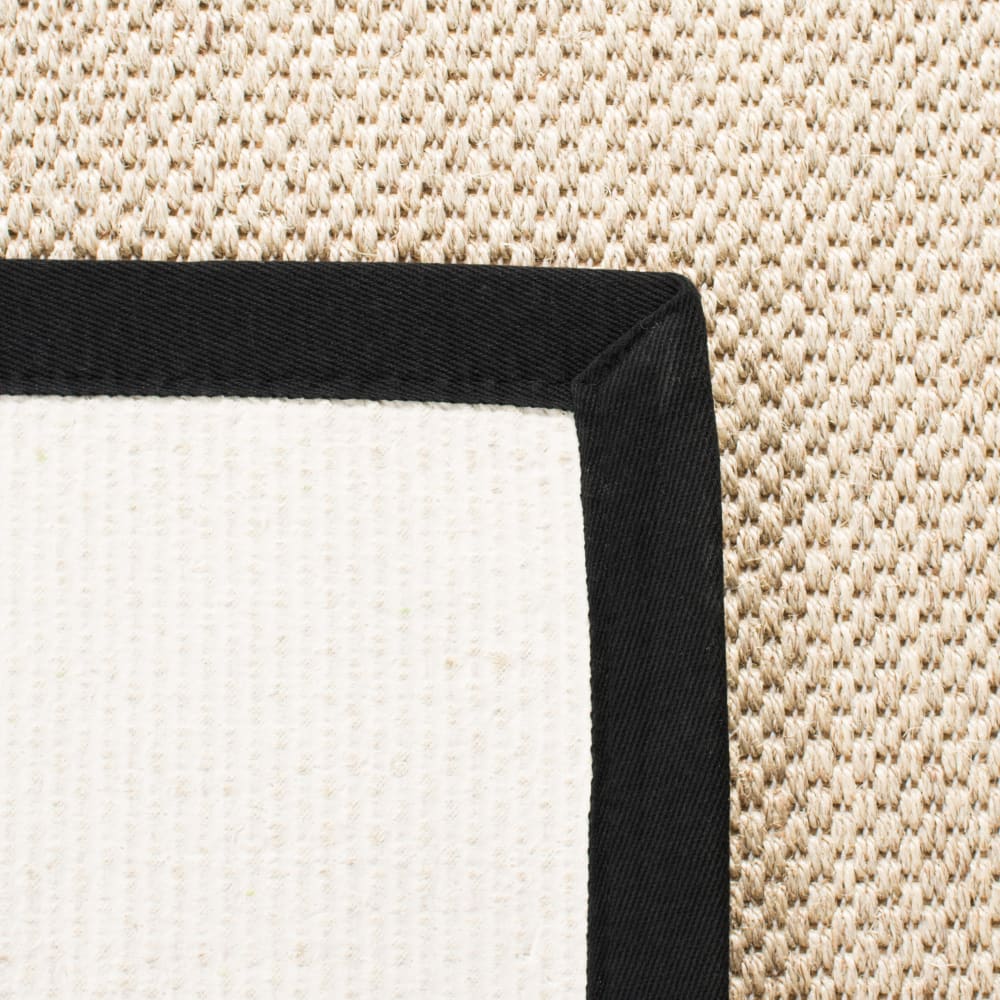Tapis fibre naturelle en sisal blanc/noir, 122 x 183 cm — vue 4